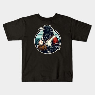 crows play baseball Kids T-Shirt